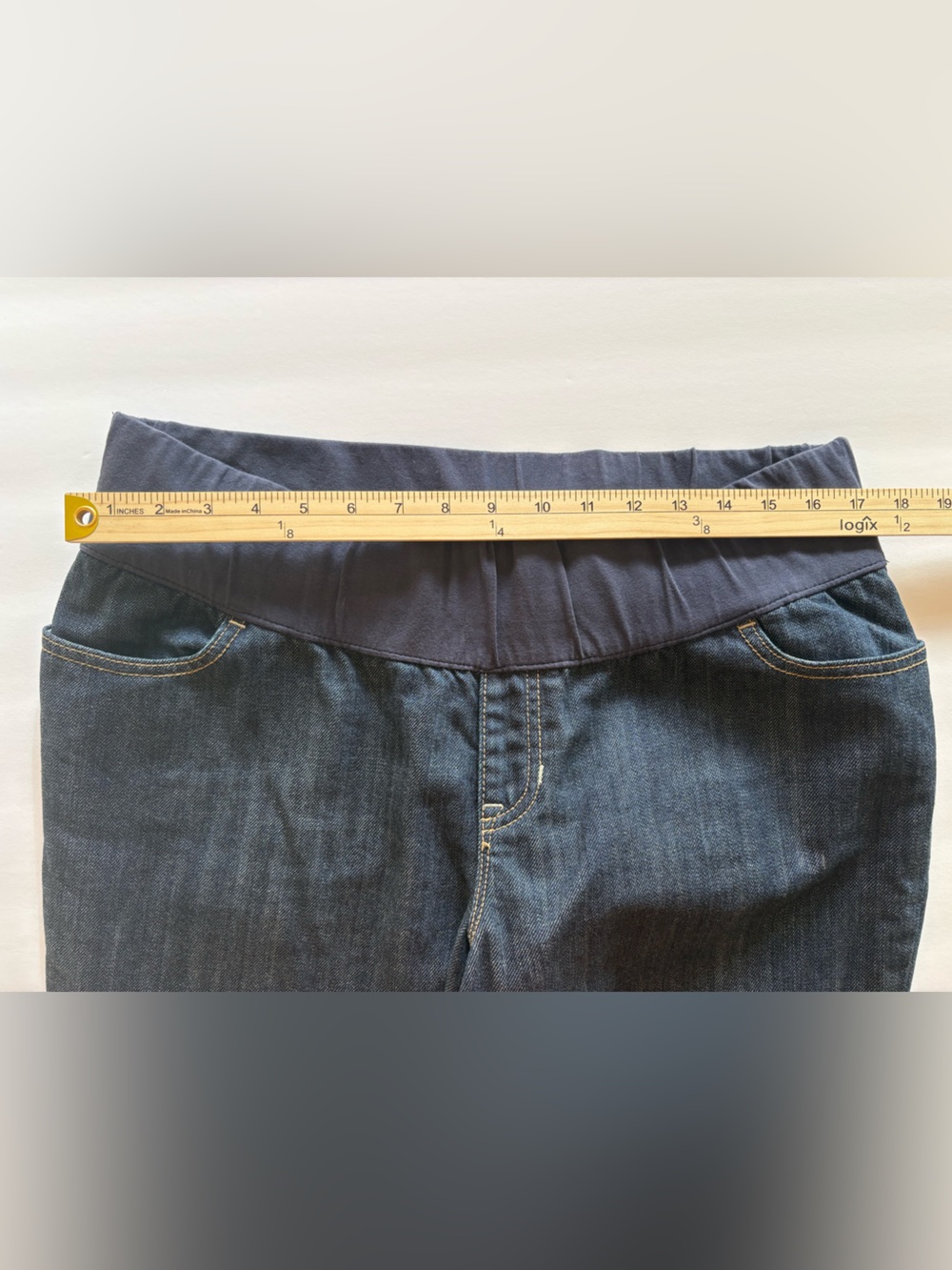 GAP Dark Blue Maternity Flare Jeans with Stretch Waistband size 14 regular - Picture 5 of 9
